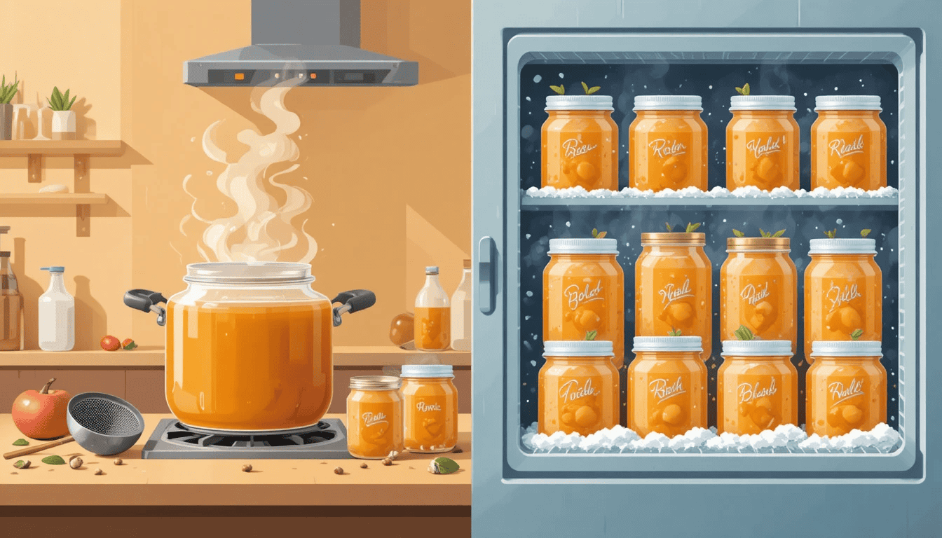 Congeler ou stériliser son bouillon maison